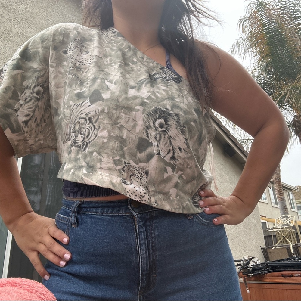 Free people one shoulder crop top